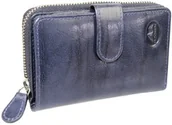 Portfele - Portfel Damski Skóra Naturalna El Forrest Średni Z Suwakiem Piórnik 821 38 RFID GRANATOWY 13,5 x 8,5 x 3,5 [cm] - miniaturka - grafika 1