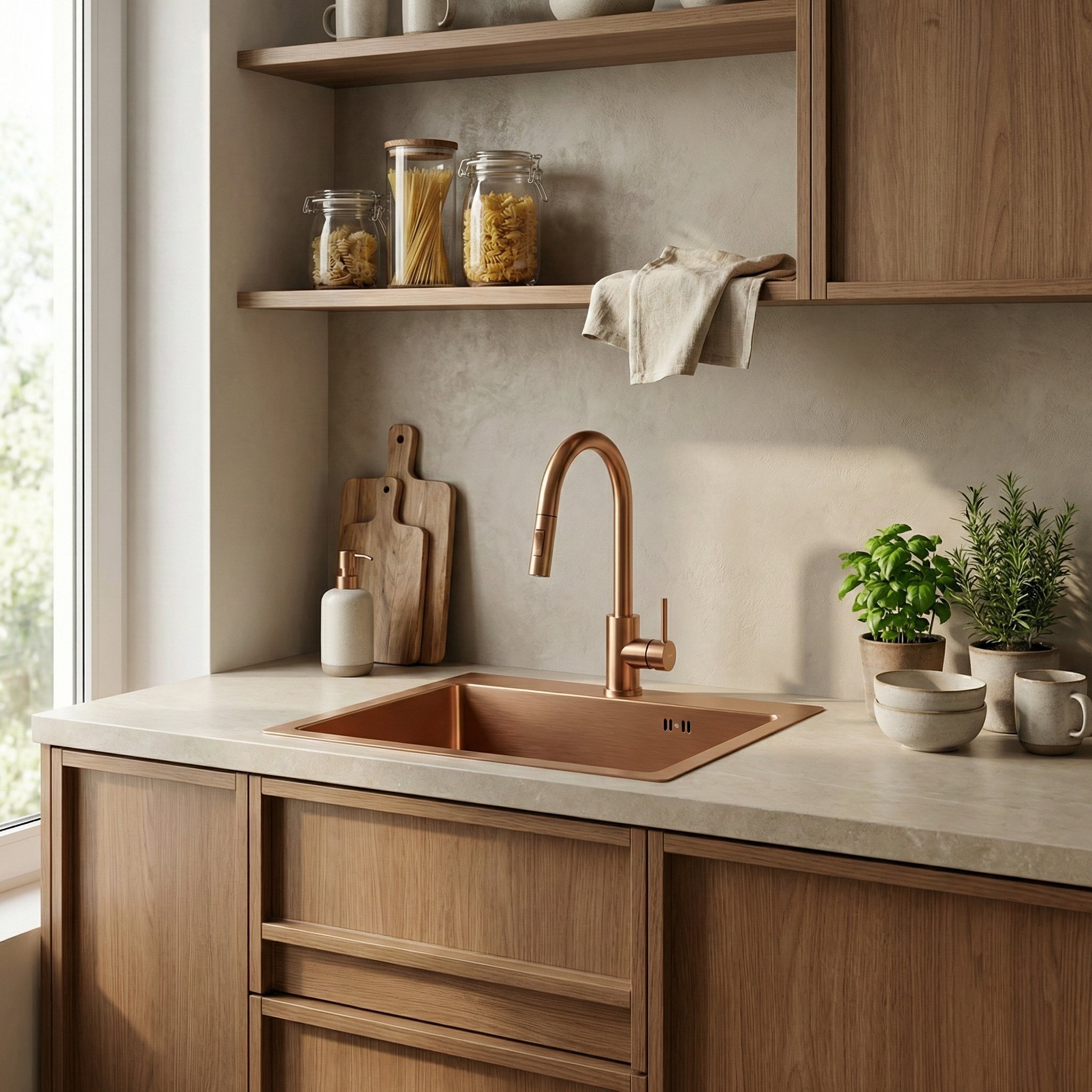 Rea Zlewozmywak stalowy Leo 50 Miedź szczotkowana