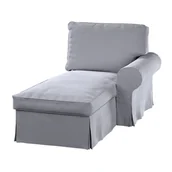 Pokrowce na meble - Dekoria Pokrowiec na szezlong Ektorp prawy srebrzysty szary 84 x 166 x 73 cm Velvet 641-704-24 - miniaturka - grafika 1