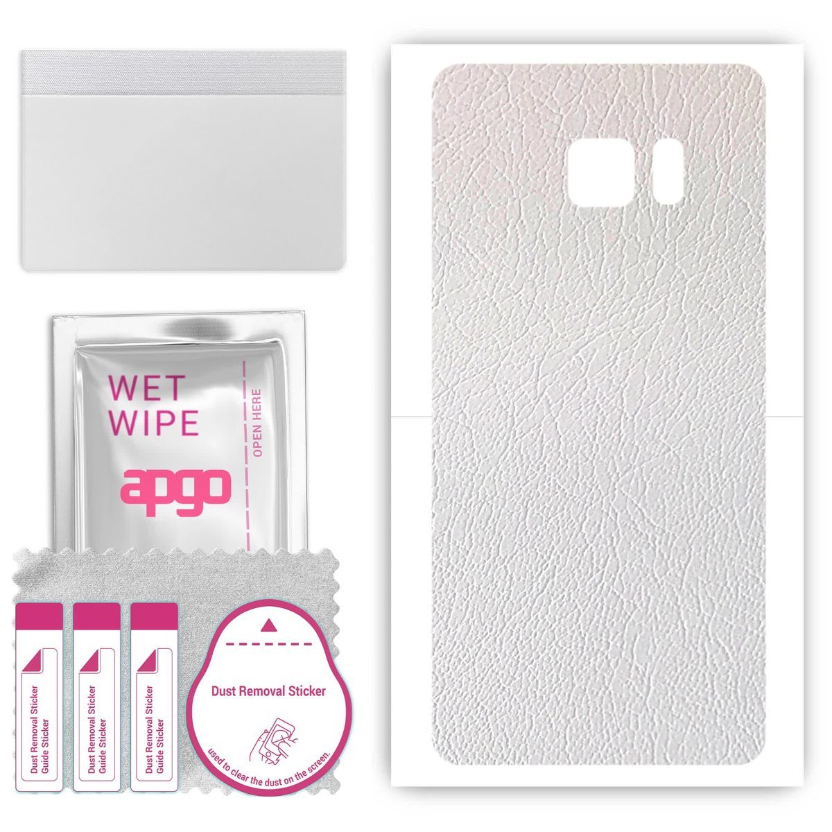 Folia naklejka skórka strukturalna na TYŁ do Samsung Galaxy Note 5 N920 - Skóra Biała - apgo SKINS