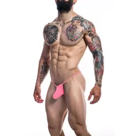 Bielizna erotyczna męska - Cut4Men Loopstring Pouch Neon Pink L/XL - miniaturka - grafika 1
