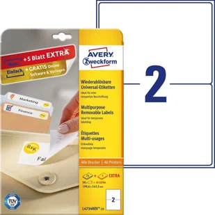 Avery Zweckform Białe etykiety usuwalne 50 szt. Zweckform L4734REV-25 - Etykiety do drukarek - miniaturka - grafika 2