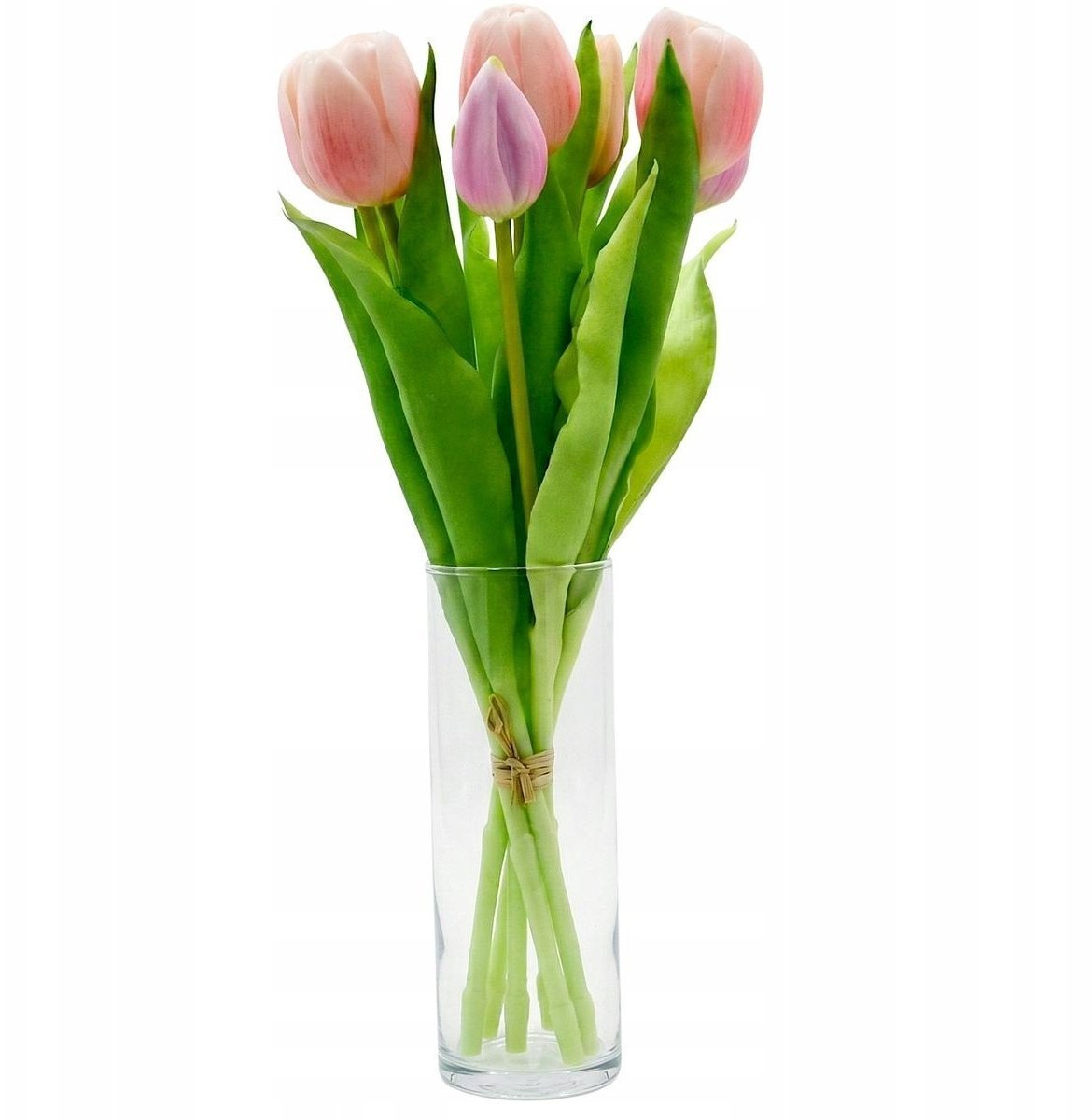Saska Garden BUKIET 7 TULIPANÓW RÓŻOWYCH 31CM JAK ŻYWYCH DEKORACJA WIOSENNA