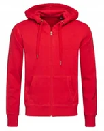 Bluzy męskie - Bluza Męska Rozpinana z Kapturem SUPER JAKOŚĆ STEDMAN 5610 CZERWONA XL - miniaturka - grafika 1