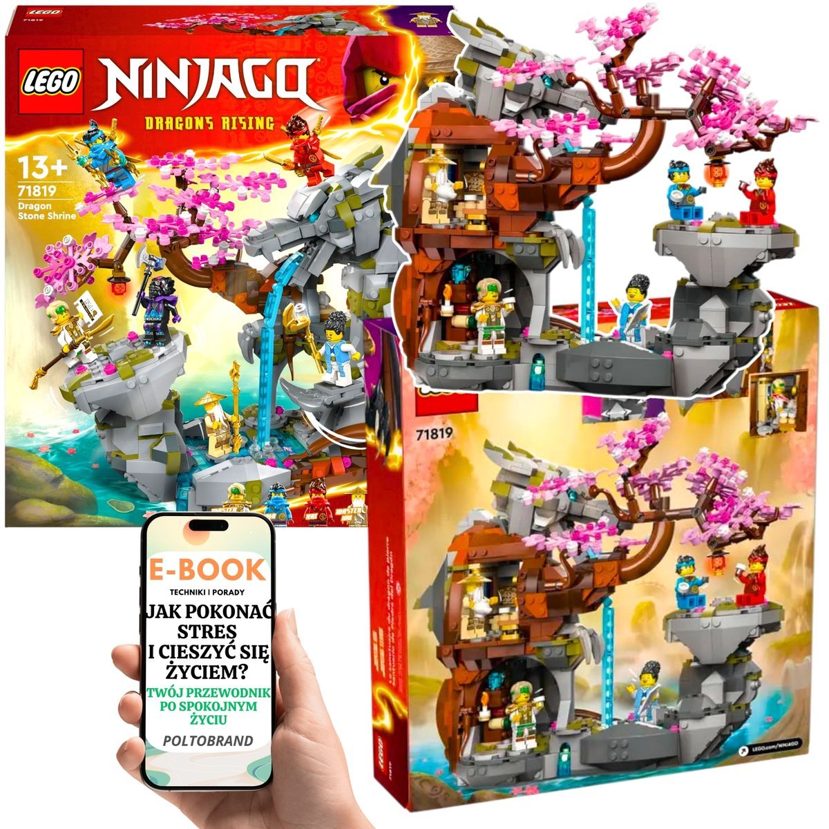 LEGO NINJAGO Świątynia Smoczego Kamienia świątynia do zbudowania, ruchome elementy, detale i akcesoria (71819) Lego Dla Wnuczka Syna Chłopca 14 15 1..