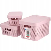 Pudła i pojemniki do przechowywania - Pojemniki do przechowywania Curver Infinity 4,5 + 11 + 17L, różowe - miniaturka - grafika 1