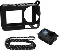 Torby fotograficzne i futerały - POKROWIEC FUTERAŁ CASE ETUI OSŁONA SILIKONOWA + PASEK SMYCZ DO DJI OSMO ACTION 5 PRO - BLACK - miniaturka - grafika 1
