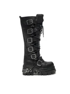 Glany damskie - NEW ROCK Glany M-272-S1 Czarny - miniaturka - grafika 1