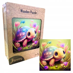 Drewniane Puzzle Edukacyjne A3 Magiczny Żółwik Dzieci i Dorośli 240el DUŻE - Puzzle - miniaturka - grafika 1