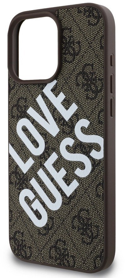 Guess PU Leather 4G Big Love Logo MagSafe Case for iPhone 16 Pro Brown standard