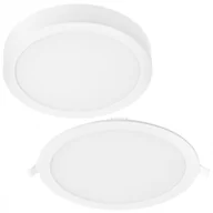 Lampy sufitowe - OPR.downlight LED natynkowa/wpuszczana 2w1 okrągła 18W b.neutralna 4000K (1900lm) (oris) biała 22cm IP20 ALGINE SPECTRUM - miniaturka - grafika 1