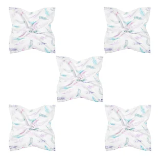 5-pak - Pieluszki bambusowe mini 25x25 - Rajskie piórka - Pieluchy 5-pak - Pieluszki bambusowe mini 25x25 - Rajskie piórka - Pieluchy - miniaturka - grafika 1