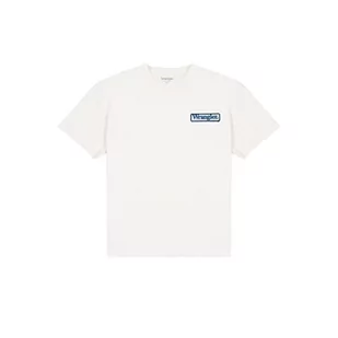 Wrangler Męski t-shirt z logo, biały, duży, biały, L - Koszulki męskie - miniaturka - grafika 1