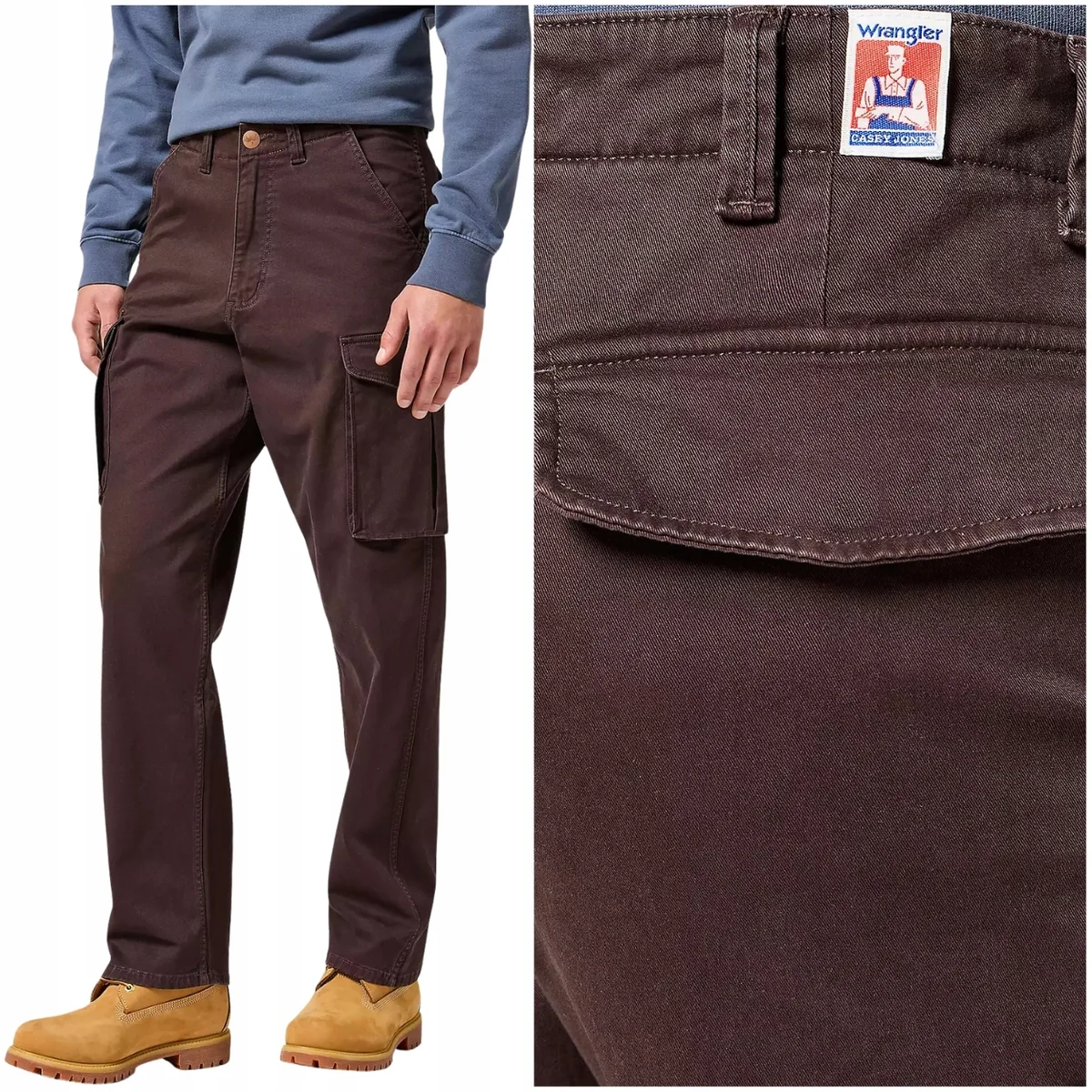 Wrangler Casey Jones Cargo Mole luźne spodnie materiałowe bojówki W40 L34