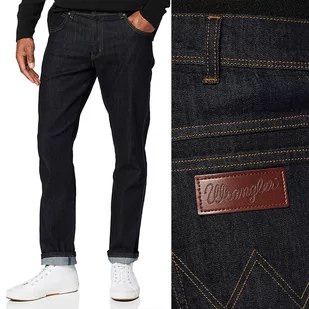 Wrangler TEXAS SLIM DARK RINSE GRANATOWE W33 L30 - Spodnie męskie - miniaturka - grafika 1