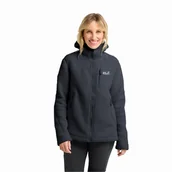 Kurtki damskie - Damska kurtka polarowa z kapturem Jack Wolfskin CRADLE MOUNTAIN PILE FZ W Phantom - S - miniaturka - grafika 1