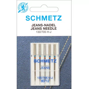 130/705 H-J VCS Igły do denimu (jeansu) SCHMETZ do maszyn domowych, 5szt.x80 - Akcesoria i części do maszyn do szycia - miniaturka - grafika 1