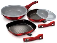 Zestawy garnków i patelni - 3 sztuki patelni aluminiowych z odpinanymi rączkami Elodos 37X - miniaturka - grafika 1