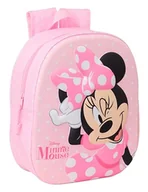 Plecaki szkolne i tornistry - Safta MINNIE MOUSE 3D plecak szkolny, wzór 3D, dostosowany do samochodu, idealny dla dzieci w różnym wieku, wygodny i wszechstronny, jakość i wytrzymałość, 27 x 10 x 33 cm, Różowy kolor, M, Casual - miniaturka - grafika 1