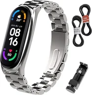 Akcesoria do smartwatchy - ETUI DO ZEGARKA XIAOMI MI BAND 4 /3 Z BRANSOLETĄ SREBRNY KOLOR STAL - miniaturka - grafika 1