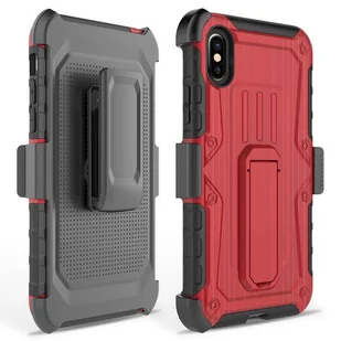 Zizo Heavy Duty Armor Case Pancerne etui iPhone X z podstawką + uchwyt do paska (Red/Black) - Etui i futerały do telefonów - miniaturka - grafika 2