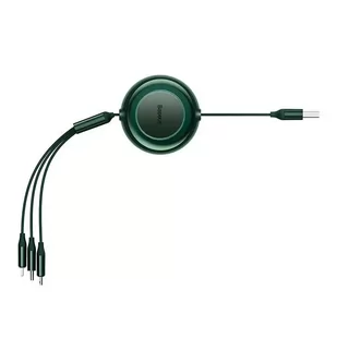 Kabel USB 3w1 Baseus Bright Mirror 2, micro USB / Lightning / USB-C, płaski, 3.5A, 1.1m (zielony) - Kable USB - miniaturka - grafika 2