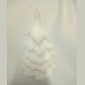 Bombki - Świeca Świąteczna Choinka Biała biały - miniaturka - grafika 1