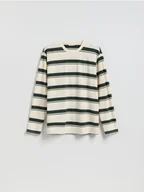 Koszulki męskie - Reserved - Longsleeve regular w paski - morski - miniaturka - grafika 1