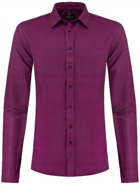 KOSZULA MĘSKA DI SELENTINO FIOLETOWA GŁADKA CLASSIC FIT - Shirt: 48