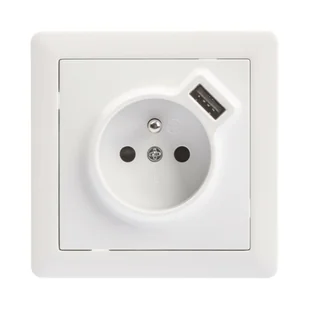 LEDart LEXMAN pojedyncze z USB SLIM biały LEXMAN - Wyłączniki światła i elektryczne - miniaturka - grafika 1