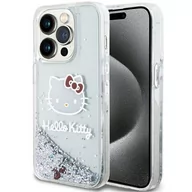 Etui i futerały do telefonów - Etui HELLO KITTY Liquid Glitter Charms do Apple iPhone 14 Pro Srebrny - miniaturka - grafika 1