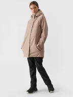 Kurtki damskie - Damska kurtka parka membrana 8000 4F 4FWAW24TTJAF560 - brązowa - miniaturka - grafika 1