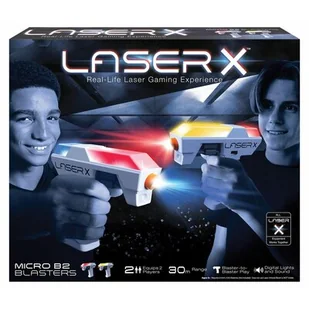 Tm Toys Laser X - mikroblaster zestaw podwójny - - Zabawki militarne - miniaturka - grafika 1