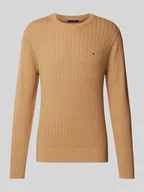 Swetry męskie - Sweter o kroju slim fit z dzianiny o fakturze jodełki - miniaturka - grafika 1
