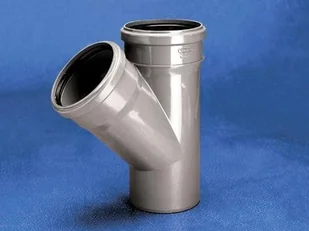 Wavin Trójnik sanitarny HT 75x75x75mm 45° popielaty 3060421804 - Odwodnienia, kanały i akcesoria - miniaturka - grafika 1