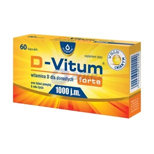 D-Vitum forte 1000 j.m. witamina D dla dorosłych x60 kapsułek - Przeziębienie i grypa - miniaturka - grafika 1