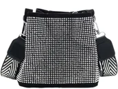 Torebki damskie - DAMSKA TRZY KOMOROWA SASZETKA NERKA BAG NA RAMIĘ  CEKINY PASEK SREBRNA - miniaturka - grafika 1