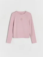 Bluzki dla dziewczynek - Reserved - Koszulka z aplikacją - brudny róż - miniaturka - grafika 1