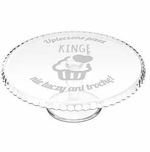 Patera szklana do ciasta z grawerem dla niej cukiernika - Tace i patery - miniaturka - grafika 1