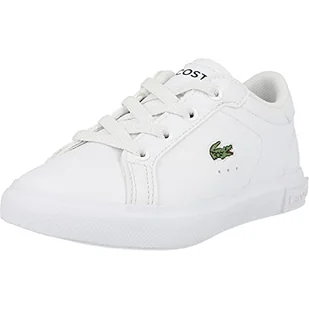 Lacoste Dziewczęce sneakersy Low-Top Powercourt 0721 1 SUC, półbuty dziecięce, biały, 20 EU - Koszulki i topy damskie - miniaturka - grafika 1