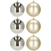 Bombki - Bombki choinkowe 6 szt. zawieszki na choinkę ozdoby świąteczne 10 cm szampańskie - miniaturka - grafika 1