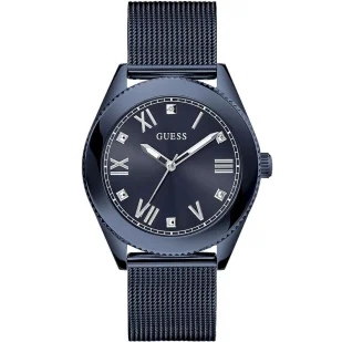 Zegarek Granatowy zegarek Guess Noble z granatową tarczą GW0495G3 - Zegarki męskie - miniaturka - grafika 1