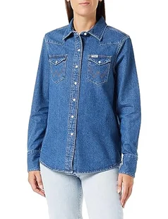 Wrangler Damska koszulka, szary (mid stone), M - Koszulki i topy damskie - miniaturka - grafika 1