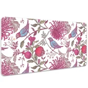 Podkładki na biurko - Mata z nadrukiem na biurko Ptaki i kwiaty 100x50 cm, Dywanomat - miniaturka - grafika 1