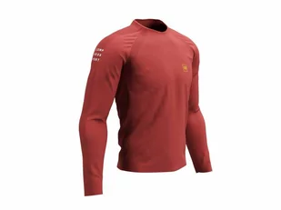 COMPRESSPORT Koszulka biegowa z długim rękawem TRAINING T-SHIRT LS bordowa - Koszulki sportowe męskie - miniaturka - grafika 1