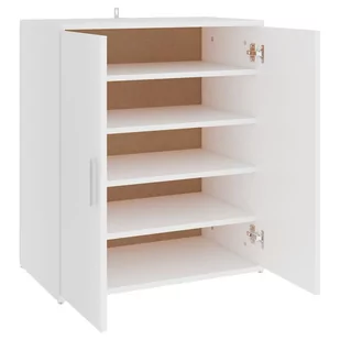 vidaXL Szafka na buty, biała, 60x35x70 cm, płyta wiórowa - Szafki na buty - miniaturka - grafika 1