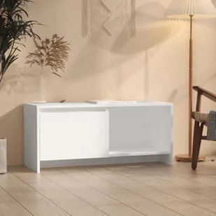 Lumarko Szafka pod TV, biała, 90x35x40 cm, płyta wiórowa - Szafki RTV - miniaturka - grafika 1