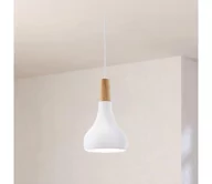 Lampy sufitowe - Eglo 901177 - Żyrandol na lince SABINAR 1xE27/60W/230V śr. 18cm biały - certyfikat FSC - miniaturka - grafika 1