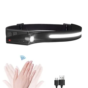 Latarka czołowa LED z czujnikiem ruchu IPX4 USB-C 1200 mAh - czarna - Latarki - miniaturka - grafika 6