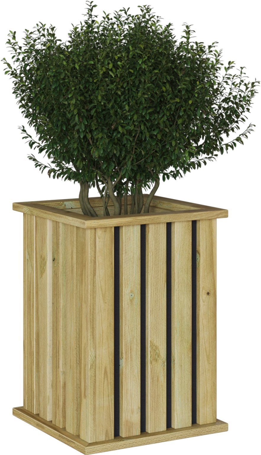 vidaXL Donica Ogrodowa z Wkładką 33x33x45 cm Drewno Impregnowane Sosnowe
